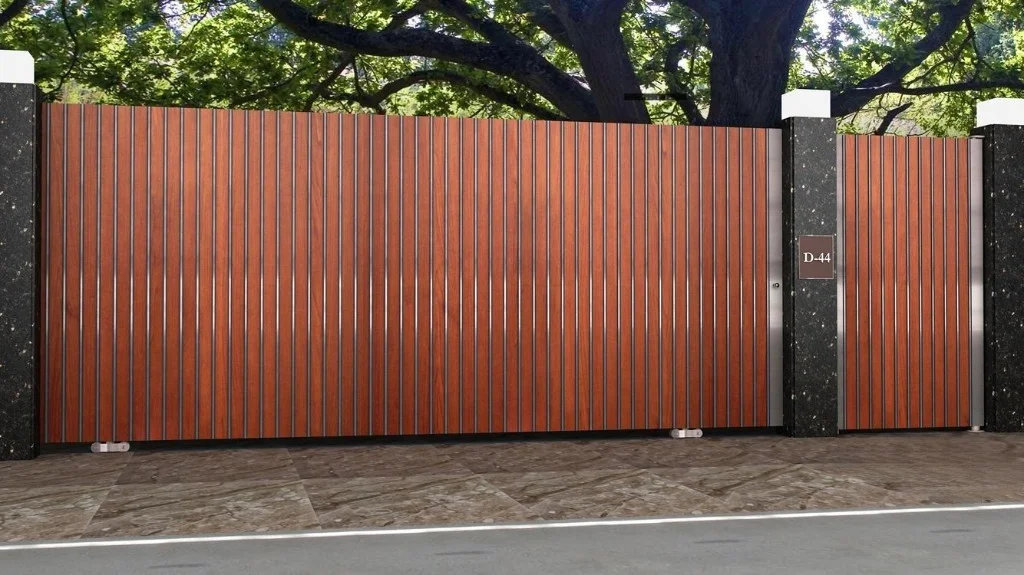 Sliding wood & SS — with side gate