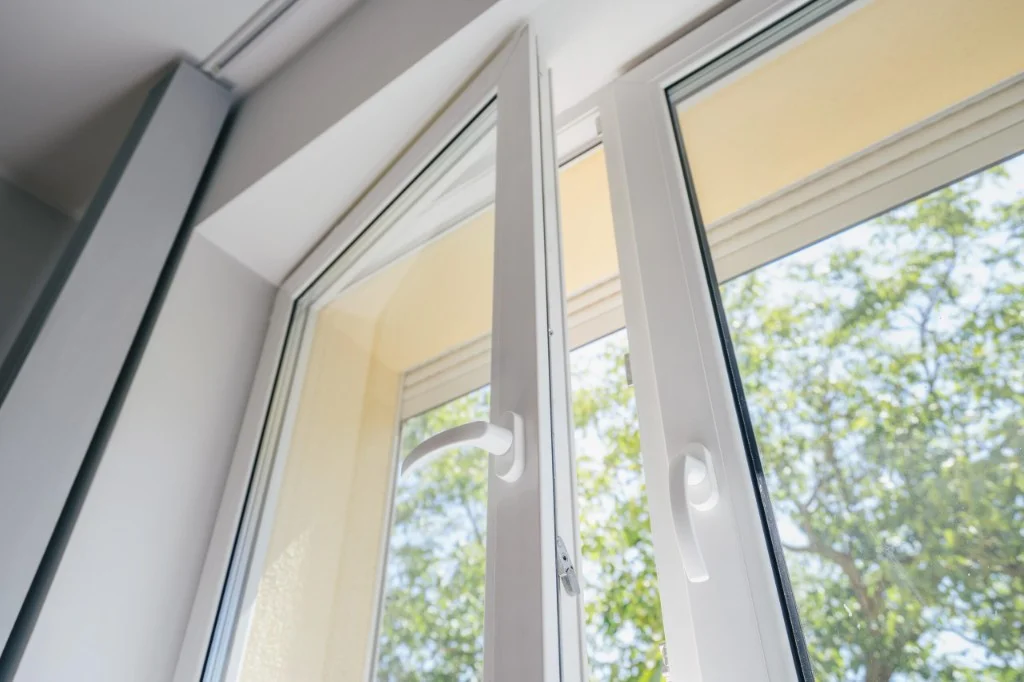 Casement window — open for ventilation